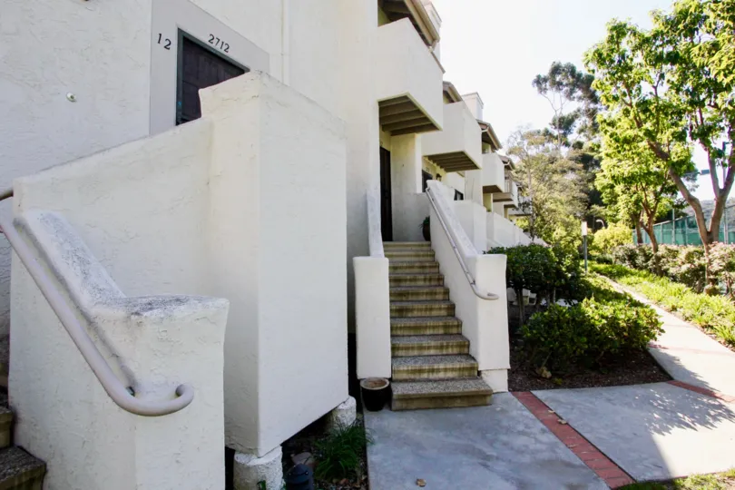 Stairway attached to a residential building at Canyon Rim in Clairemont Mesa California