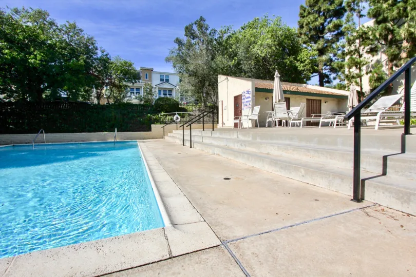 Forest Park Plaza  , Clairemont Mesa , California,swimming pool,black hand rail