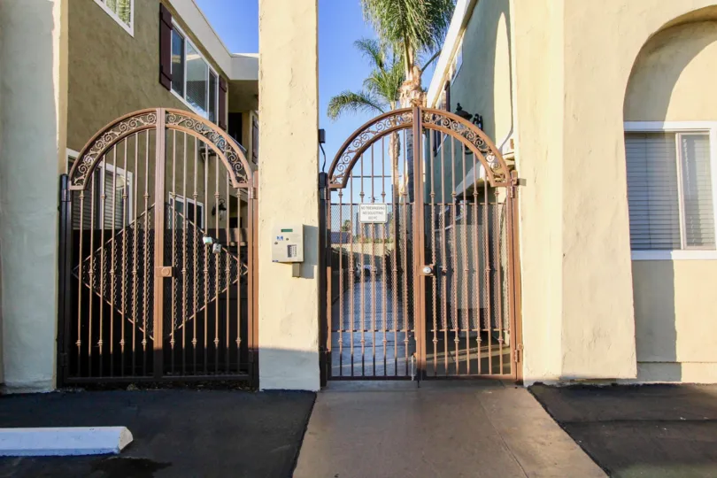 Iron security gates at Heritage Park East in Clairemont Mesa California