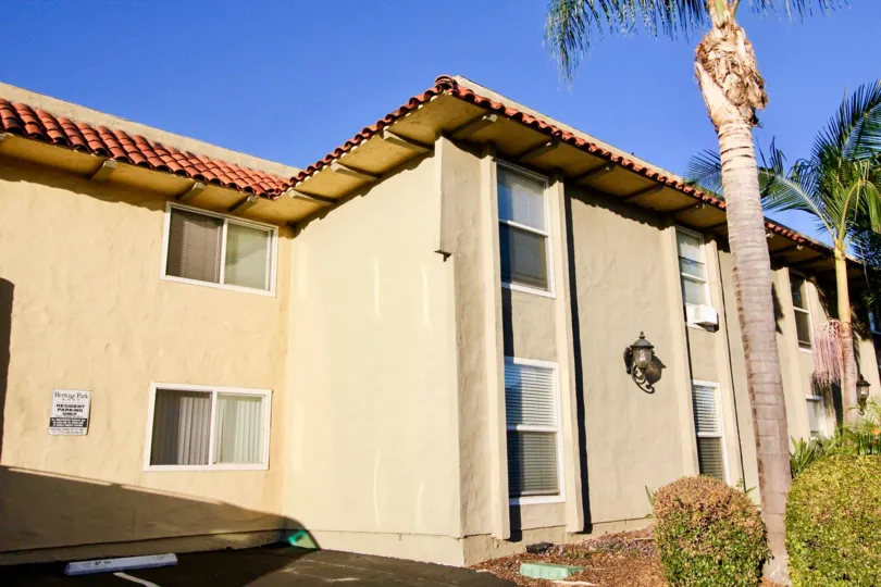 Heritage Park East  , Clairemont Mesa , California,blue sky,beige building,