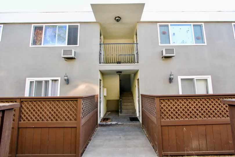 Heritage Park West , Clairemont Mesa  , California, grey building, brown partition