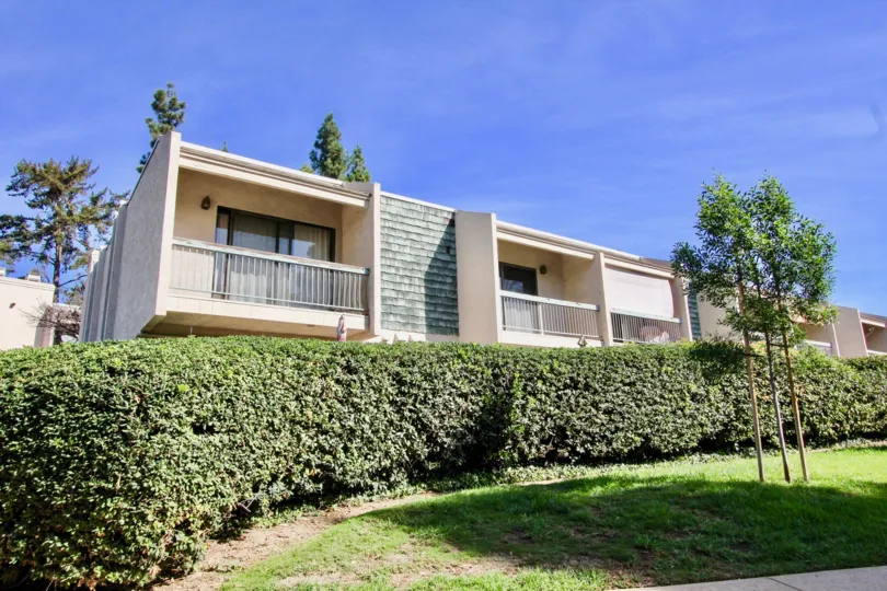 A sunny day at the Pacific Racquet Club overlooking one of the green spaces