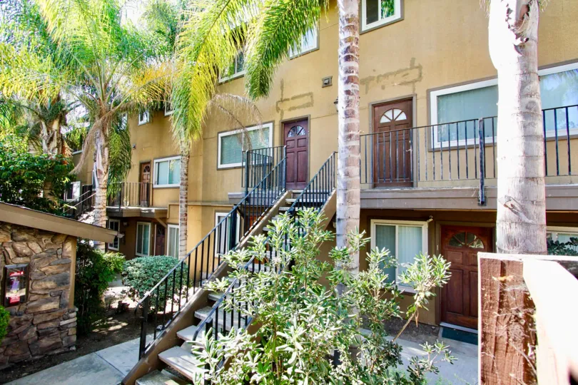 The Adelaide Gardens with steps in front side and tall tress around