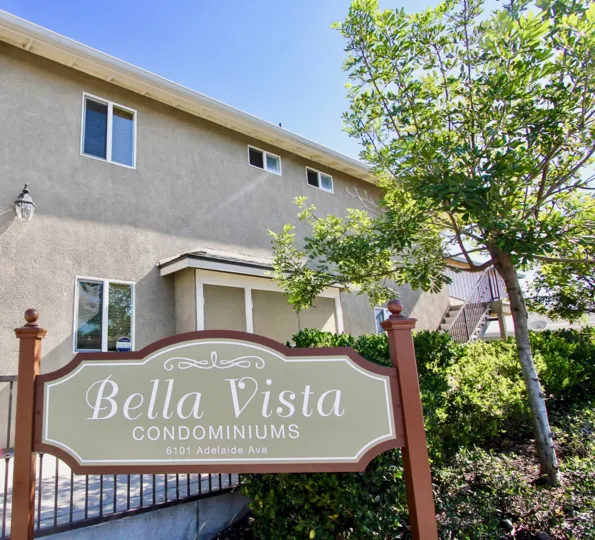 a sunny day in the bella vista with a building that is numbered as 6101