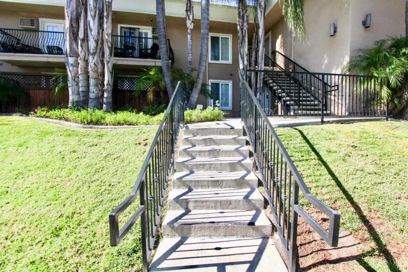 The staircase to the carriage house of the College Area in California