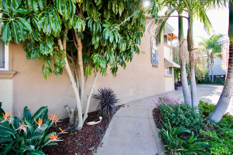 Walkway near a building at Casa Del Sol in College Area California