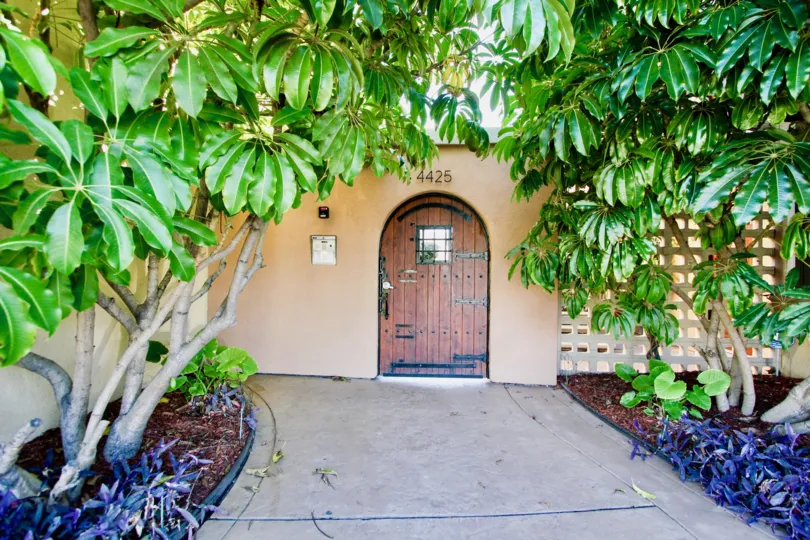 Casa Del Sol  , College Area , California,brown door,trees