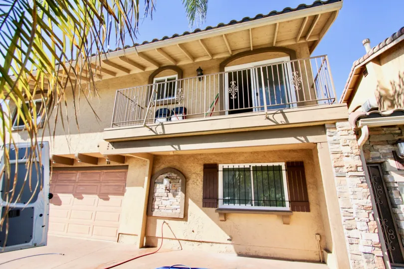 Two story residential building at City Courtyard in College Area California