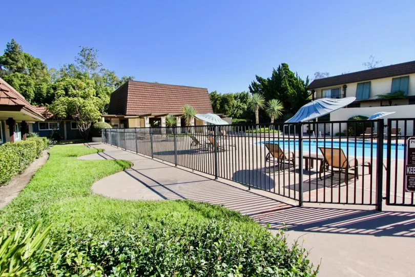 Collwood Park  , College Area  ,: California,black fence,swimming pool