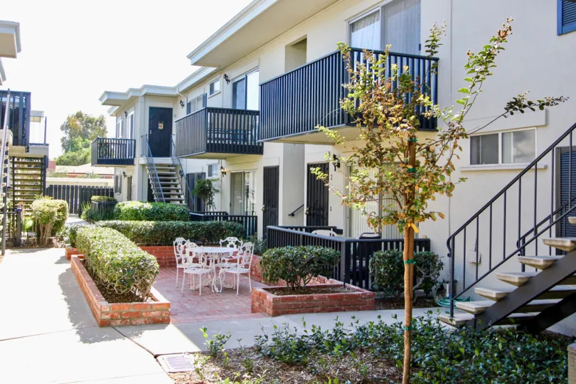 Several apartment balconies located in the Colonial House Community