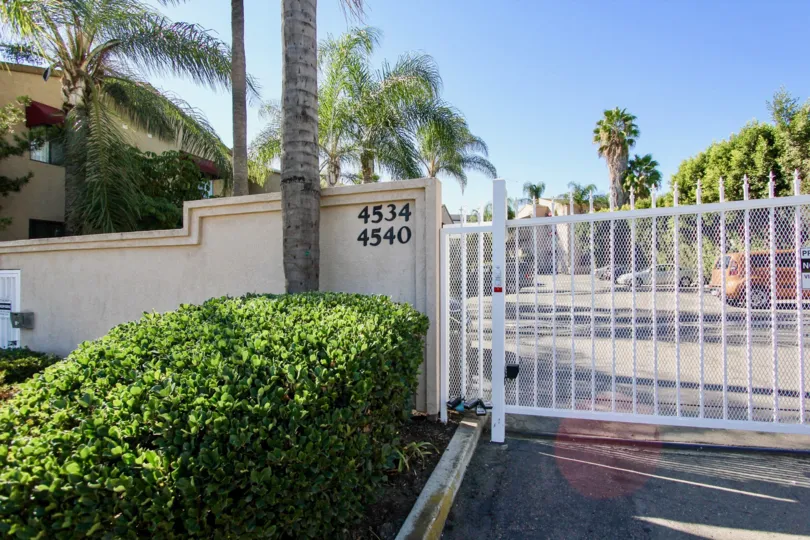 Security gate and driveway at Glenridge in College Area California
