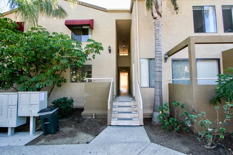 Two story residential building with stairway in Glenridge in College Area California