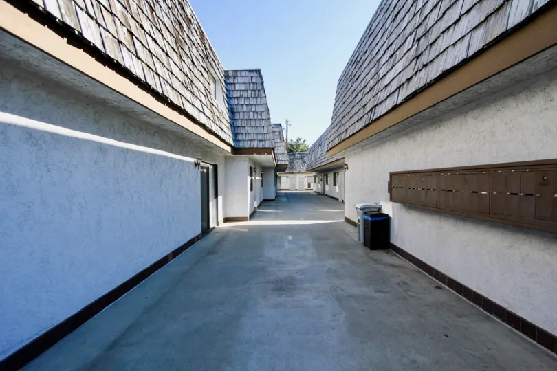 Mediterranean Villas  ,: College Area  , California, long path, tiled wall