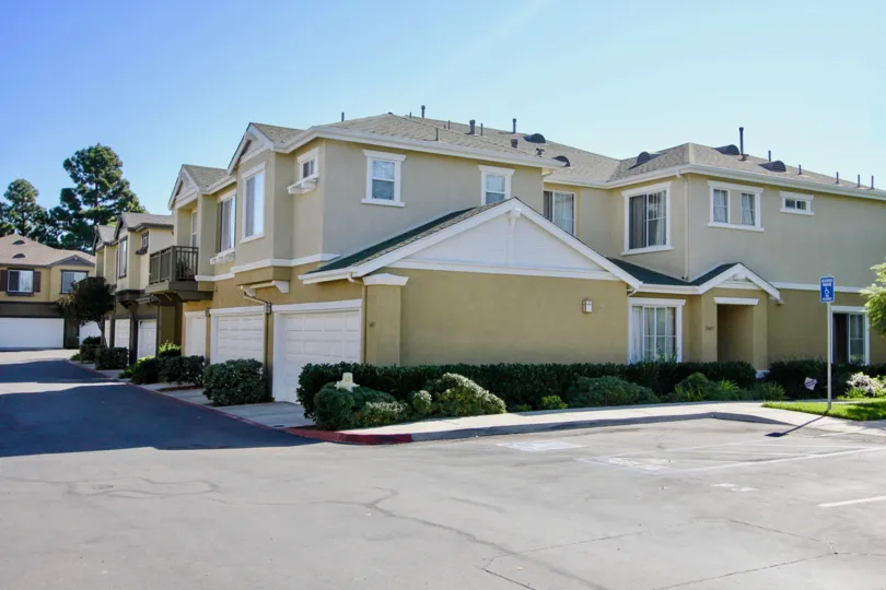 Orange Walk  , College Area , California, trimmed bushes,road