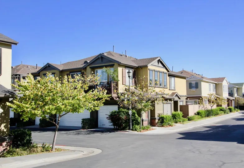 Orange Walk College Area California two story row houses single car Garage