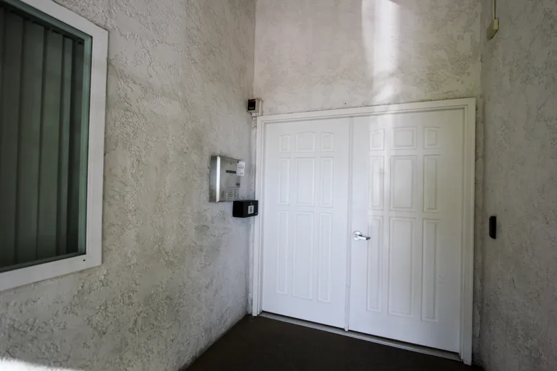 A big door in the Parkridge inside a big building