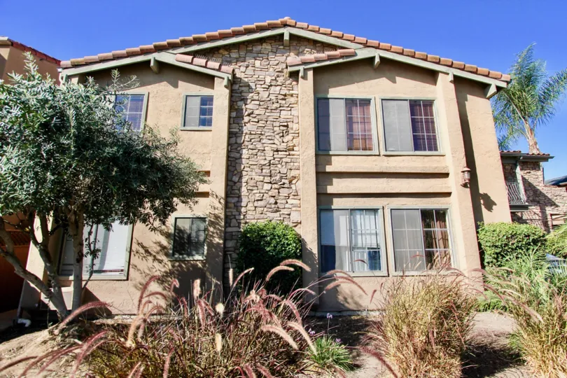 Talmadge Villas , College Area  , California,blue sky,stone wall