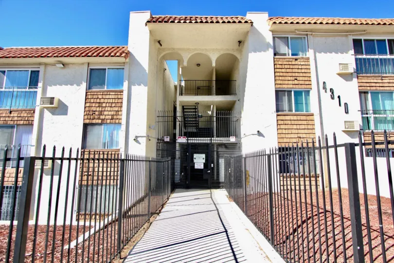 Three story housing structure at Villa Madrid in College Area California