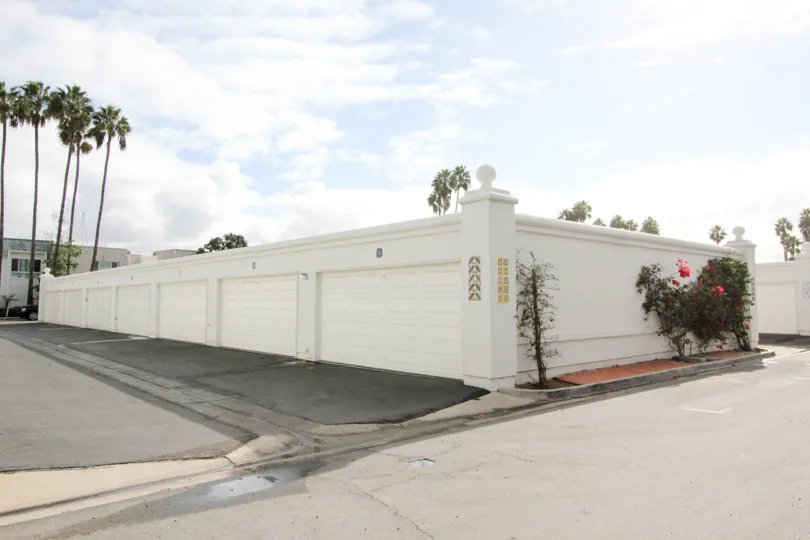 Garage near driveway at Antigua Court in Coranado California