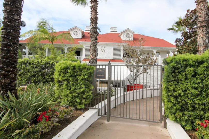 A sunny day in the gated community of Beach Village at the Del