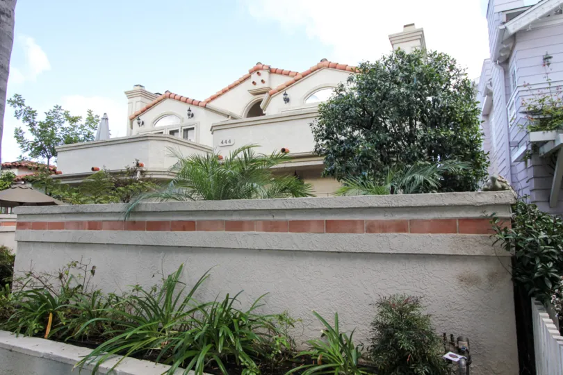 Wall near hillside at Crown Condos in Coronado California