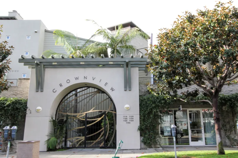 Crownview complex located in Coronado California. It is tan and grey.