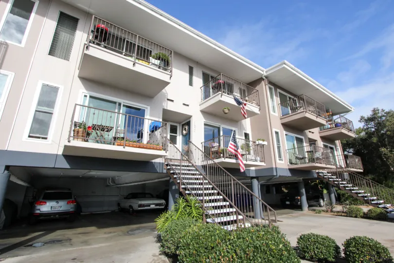 Balconies and lovely apartments in Glorietta Bay, Coronado CA