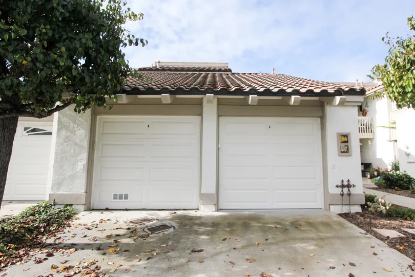 Two car garage near residence at Kingston Court in Coronado California