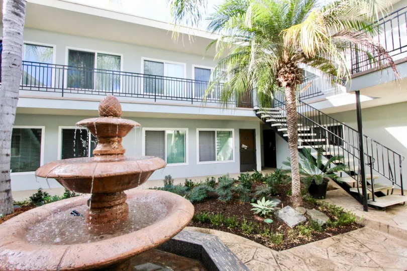Fountain in residential area at Le  martinique in Coronado California