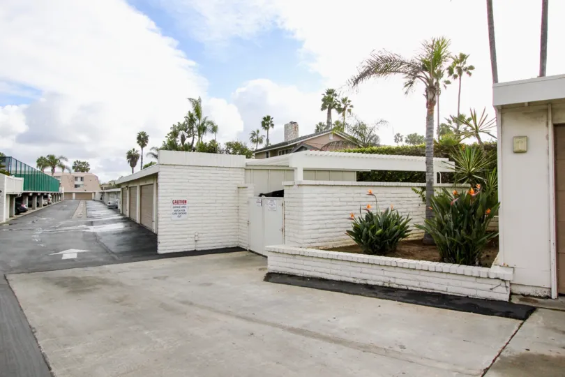 The parking garage of Montego Village coronado California