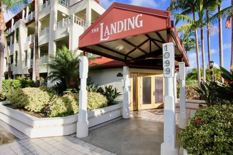 A hotel style entrance that is called The Landing.