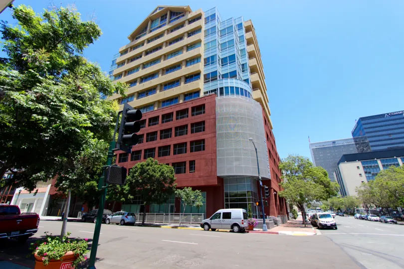 Tall four condominium building at 350 West Ash in Downtown San Diego CA