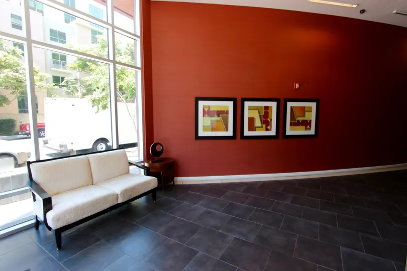 The lobby of 350 West Ash, in Downtown San Diego, CA
