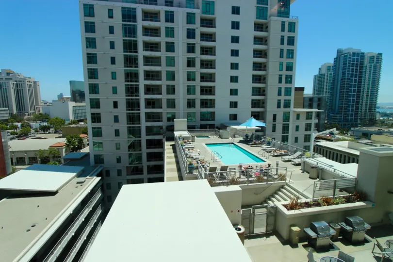 Roof top pool in Acqua Vista Downtown San Diego California
