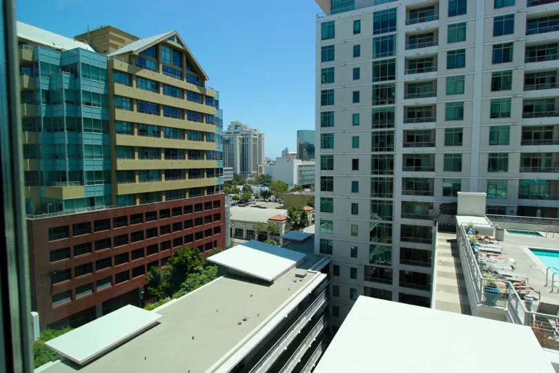 Acqua Vist community with it's elegant highrise look and buildings in Downtown San Diego, California