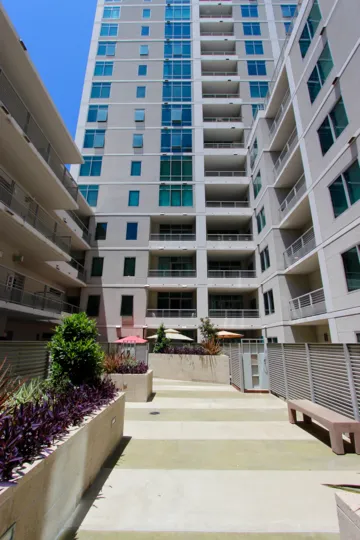 Great view looking up at Acqua Vista Downtown San Diego California