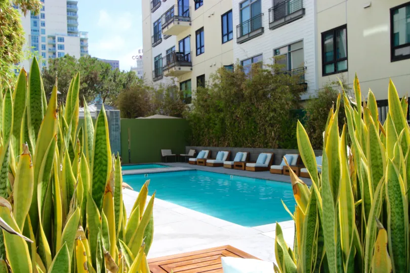 The pool at the Aloft community in Downtown San Diego California.