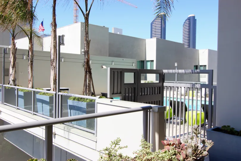 Relaxing modern deck and pool at Alta in Downtown San Diego, CA