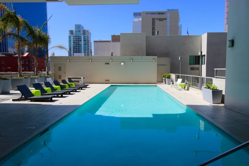 A nice day at the rooftop pool at Alta in downtown San Diego, California.