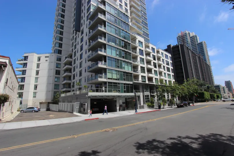 Street view of Aria in Downtown San Diego, California.