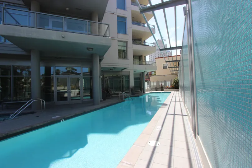 Poolside view at Aria in downtown San Diego, California