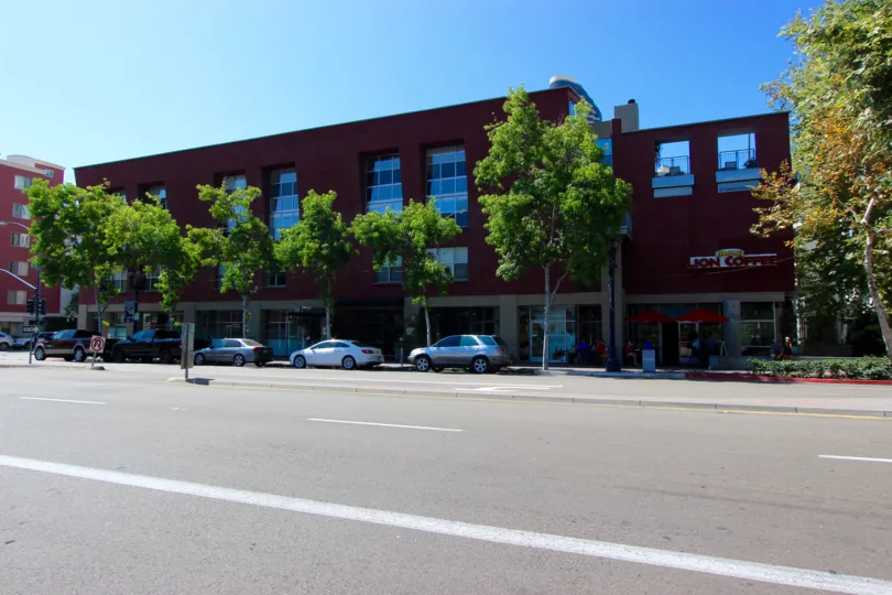 A storefront strip view in Atria Downtown San Diego CA.