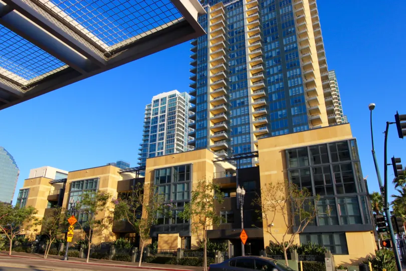 A normal sunny day of Bayside in Downtown San Diego, CA