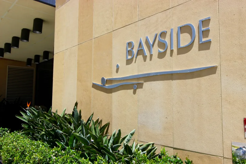 The beautiful entrance of a community in California, Bayside.