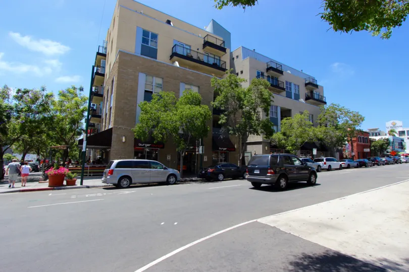 Bella Via in downtown San Diego captured during a sunny day.