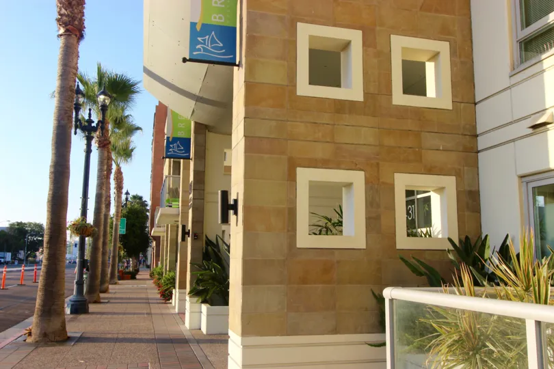 Sidewalk in front of the Breeza condos in downtown Sand Diego, CA.