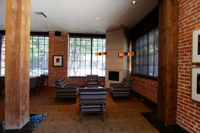 The inside of a sitting room in Cityfront Terrace Downtown San Diego CA.