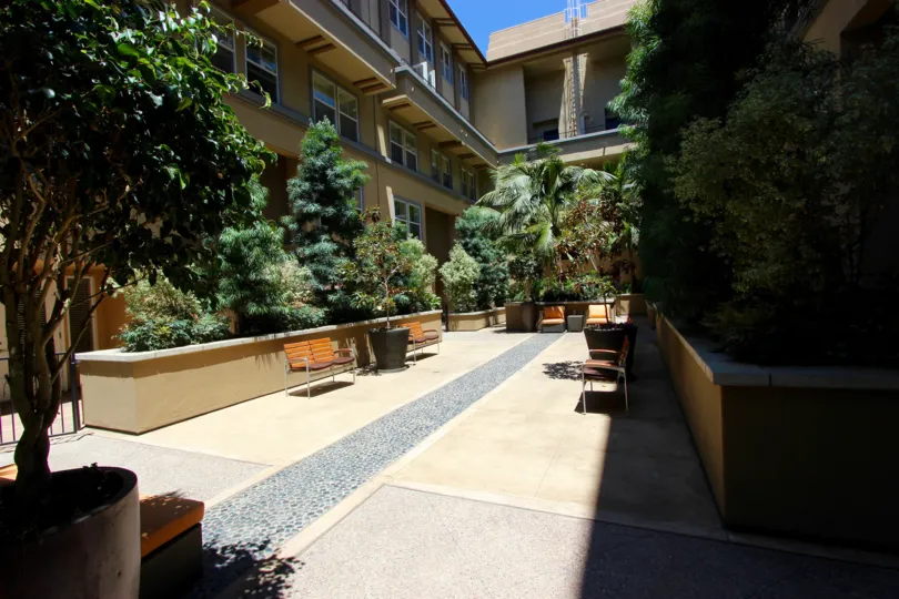 The courtyard gathering area of the Citywalk in downtown San Diego, California