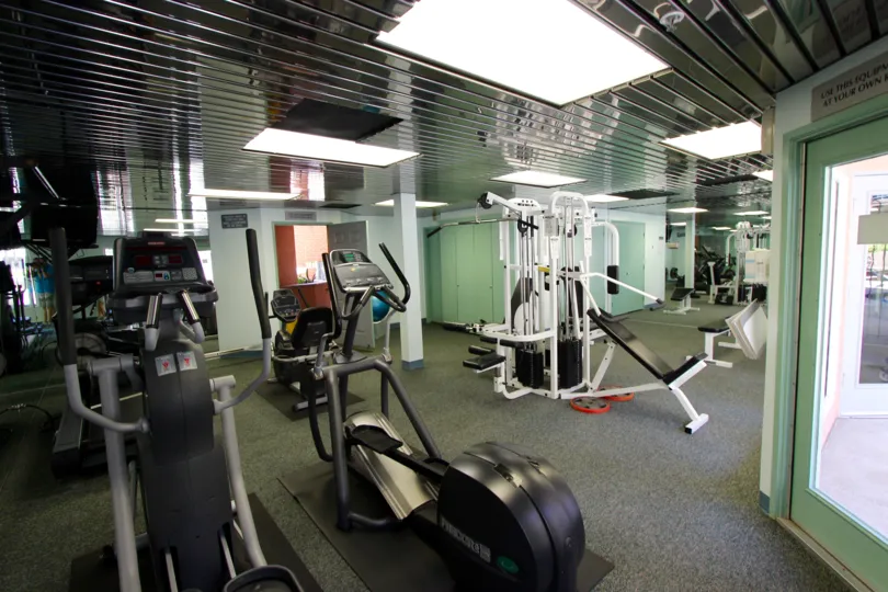 Well appointed fitness center in the Columbia Place community in Downtown San Diego, California.