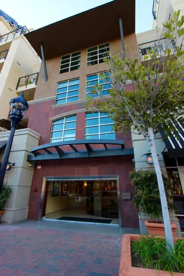Clean and welcoming entryway to Crown Bay in Downtown San Diego, California.